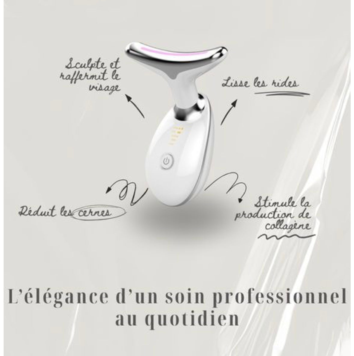 Appareil de Massage Visage 7-en-1 à LED – Raffermissant, Anti-Âge & Sculptant