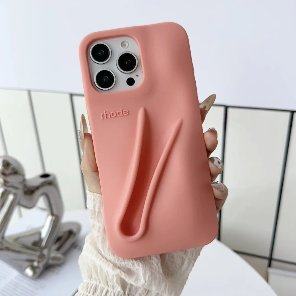 Rhode Lip Holder Case – Coque silicone iPhone 11 à 17, soft bumper avec porte-rouge à lèvres intégré