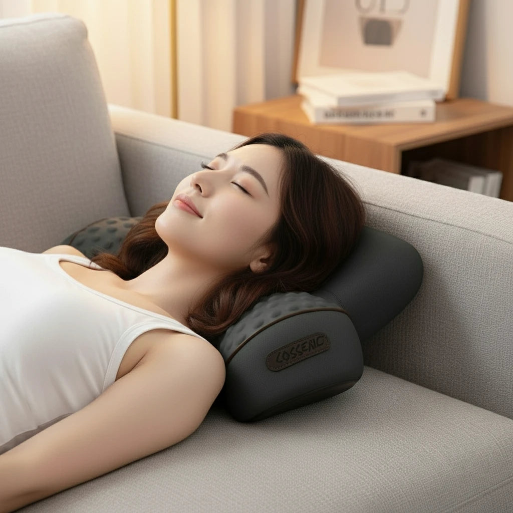 Coussin de Massage Chauffant & Vibrant – Détente du Cou, des Épaules et du Dos - Terre sublime 