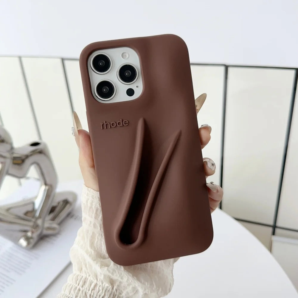 Rhode Lip Holder Case – Coque silicone iPhone 11 à 17, soft bumper avec porte-rouge à lèvres intégré