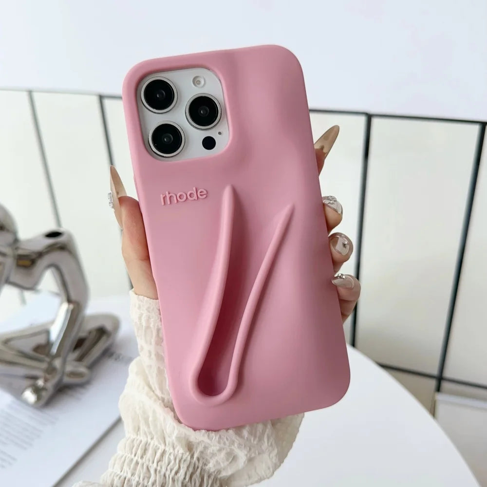 Rhode Lip Holder Case – Coque silicone iPhone 11 à 17, soft bumper avec porte-rouge à lèvres intégré