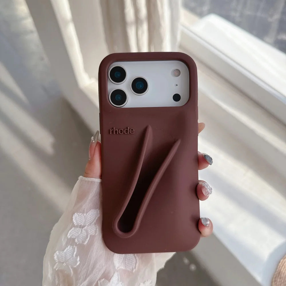 Rhode Lip Holder Case – Coque silicone iPhone 11 à 17, soft bumper avec porte-rouge à lèvres intégré