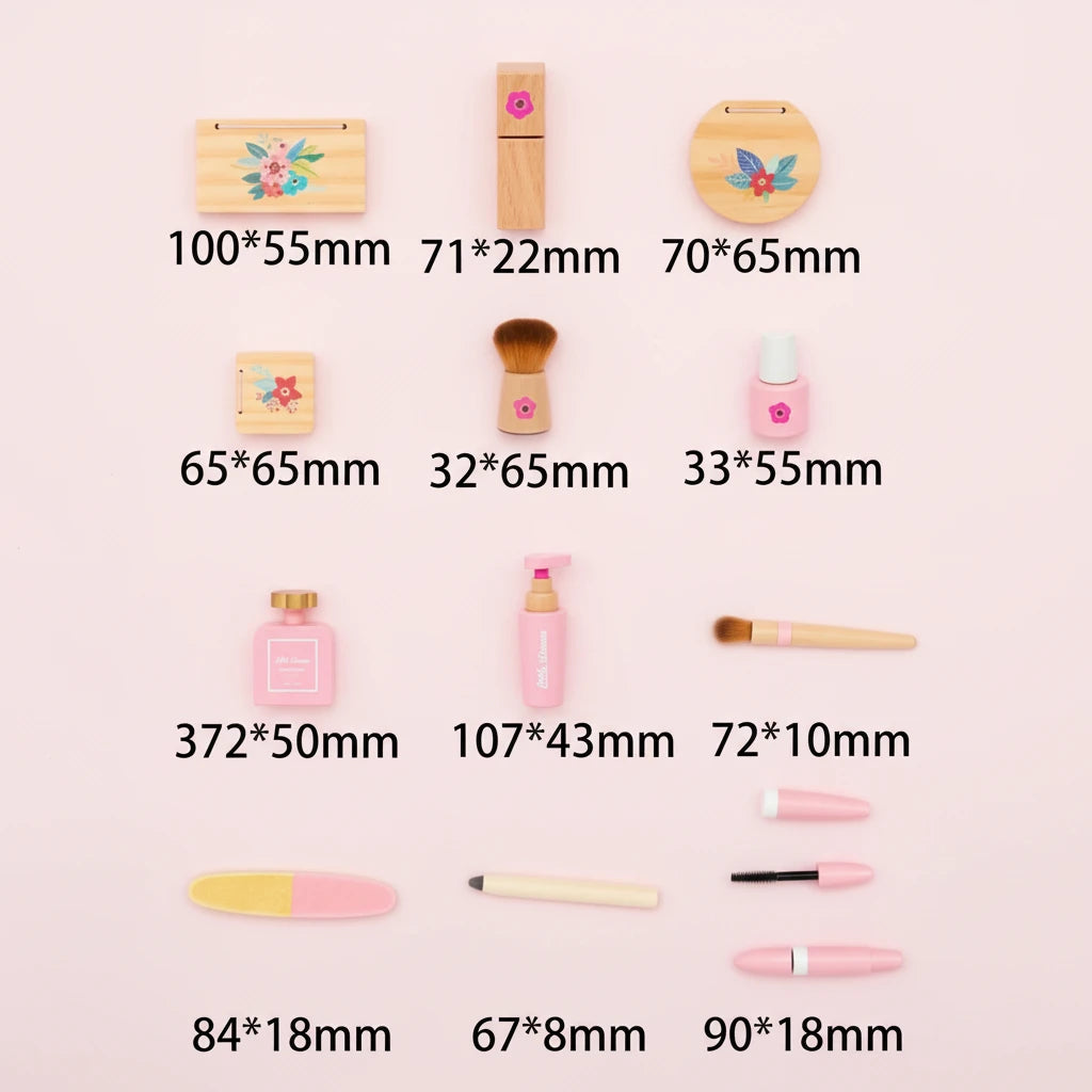 Coffret Maquillage Enfant – Accessoires Beauté en Bois avec Pochette - Terre sublime 