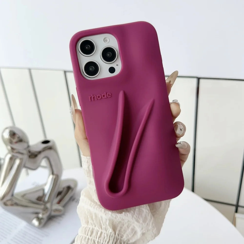Rhode Lip Holder Case – Coque silicone iPhone 11 à 17, soft bumper avec porte-rouge à lèvres intégré