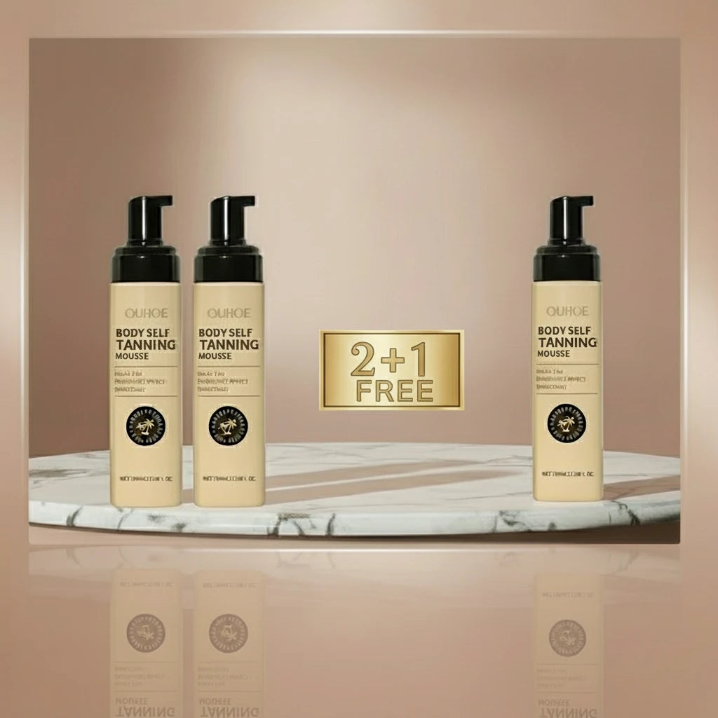 2 + 1 GRATUIT – Mousse Autobronzante Hydratante (100 ml) – Effet Soleil Instantané & Teint Hâlé Ultra Naturel - Terre sublime 