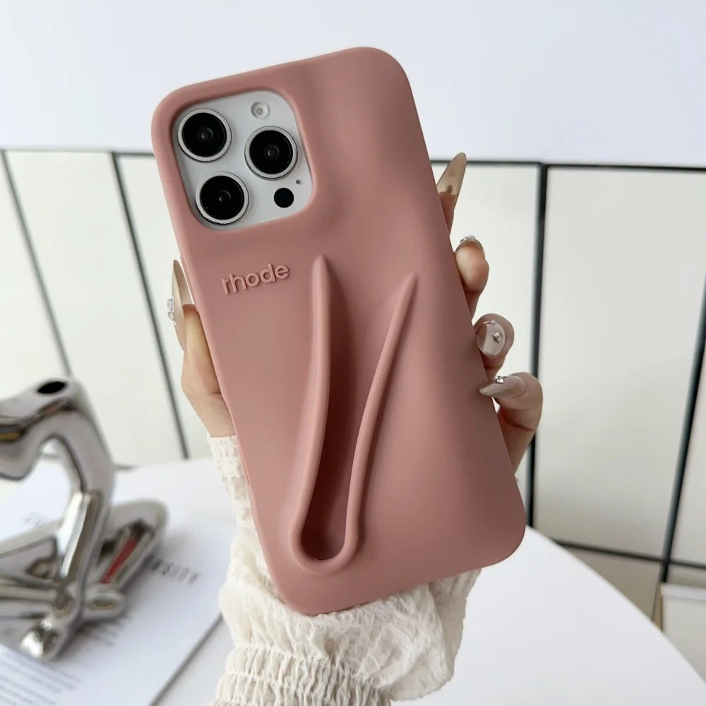 Rhode Lip Holder Case – Coque silicone iPhone 11 à 17, soft bumper avec porte-rouge à lèvres intégré