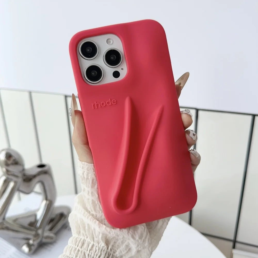 Rhode Lip Holder Case – Coque silicone iPhone 11 à 17, soft bumper avec porte-rouge à lèvres intégré