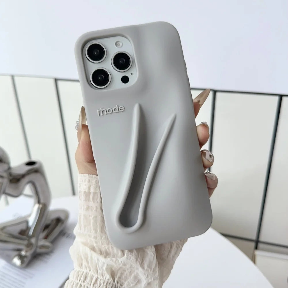 Rhode Lip Holder Case – Coque silicone iPhone 11 à 17, soft bumper avec porte-rouge à lèvres intégré