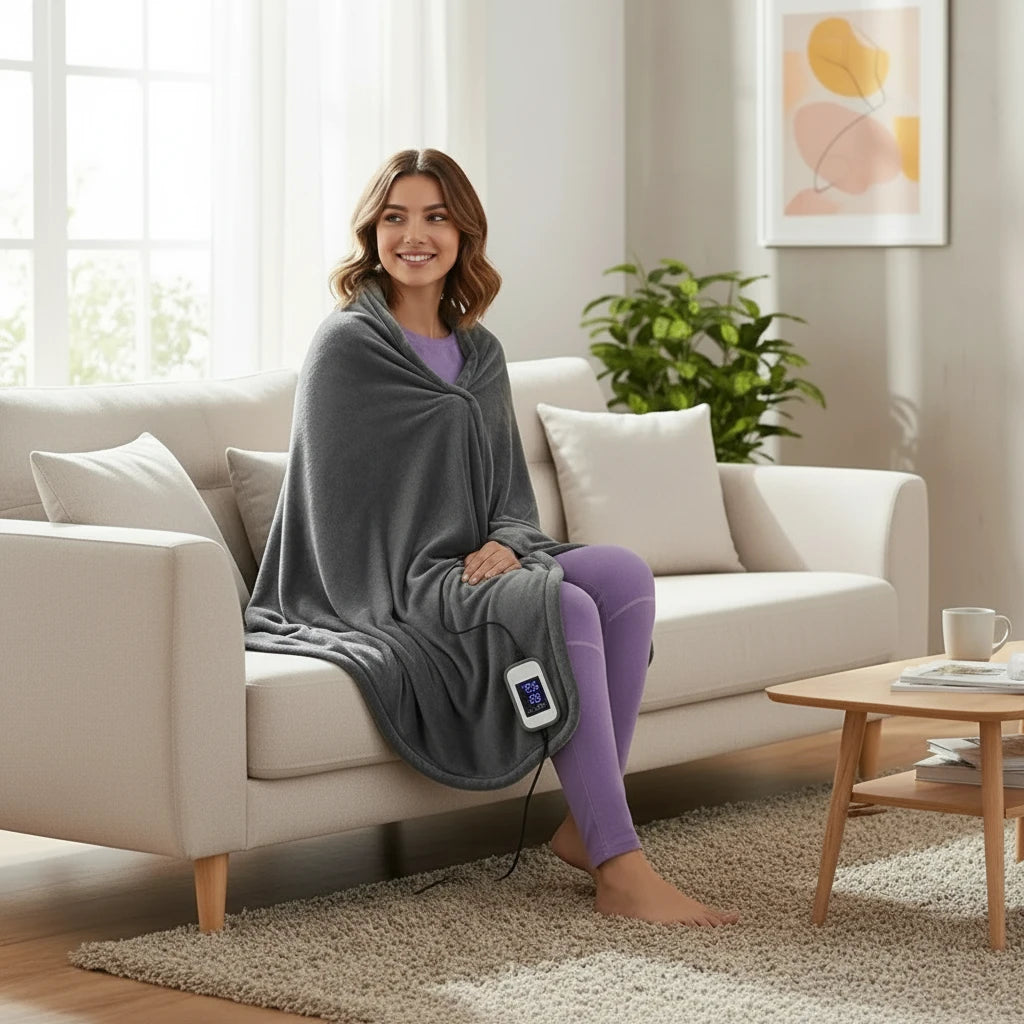 Couverture Chauffante USB – 3 Modes de Chaleur, Polaire Douce, Idéale pour le Bureau ou la Maison - Terre sublime 