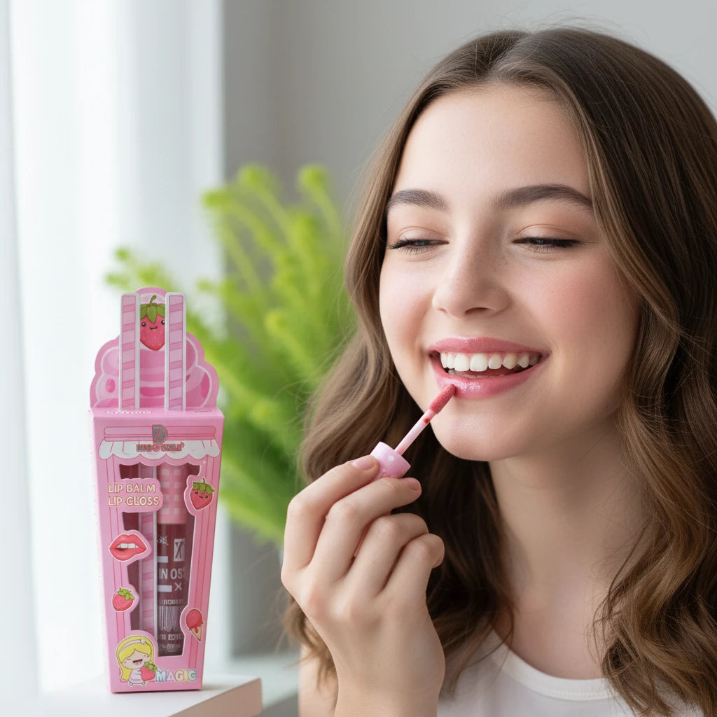 Duo Lèvres Gourmand Ice Cream – Brillance, Hydratation & Protection Longue Durée - Terre sublime 