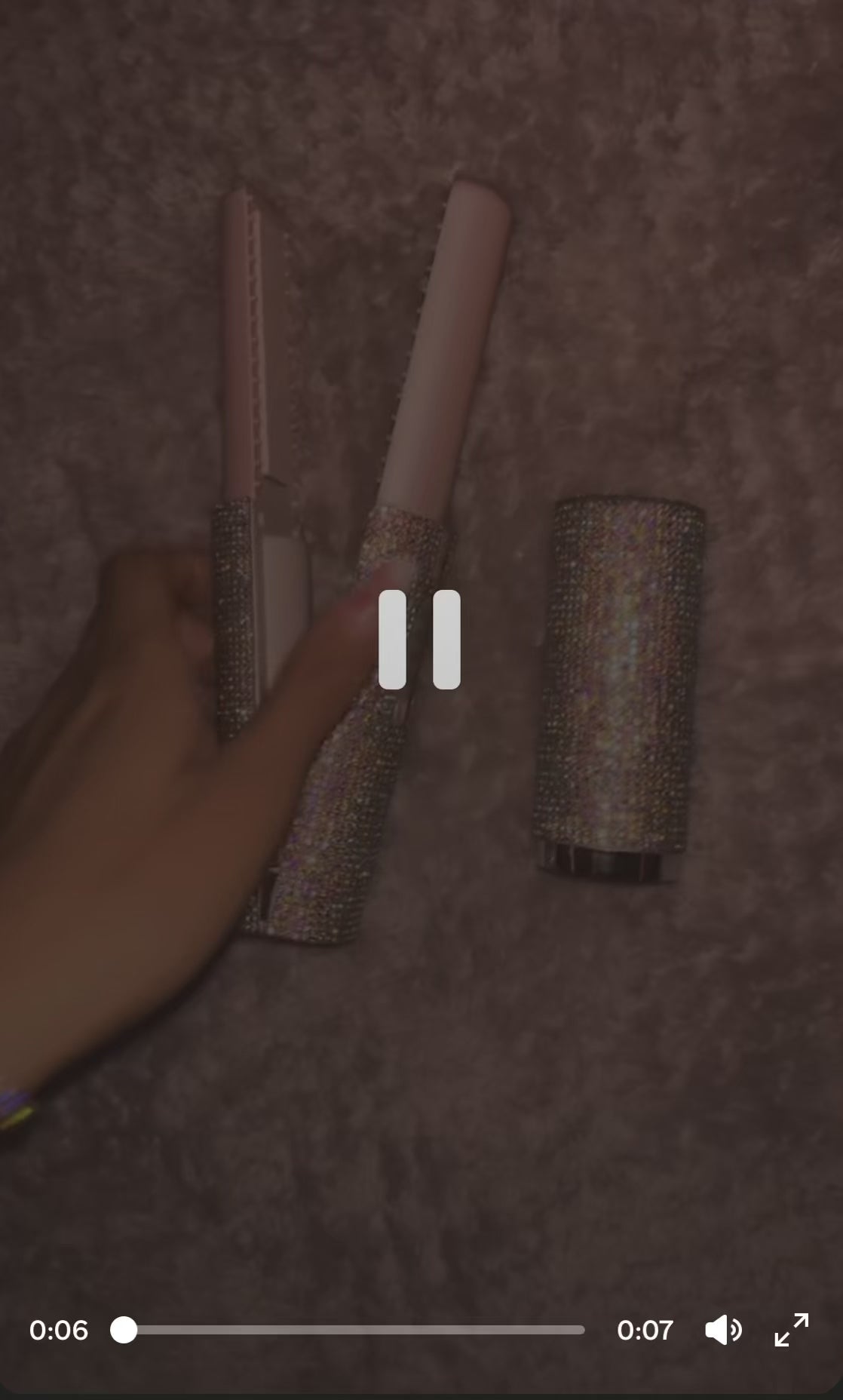 Lisseur & Boucleur Sans-Fil 2-en-1 USB – Brosse Chauffante Design Diamant